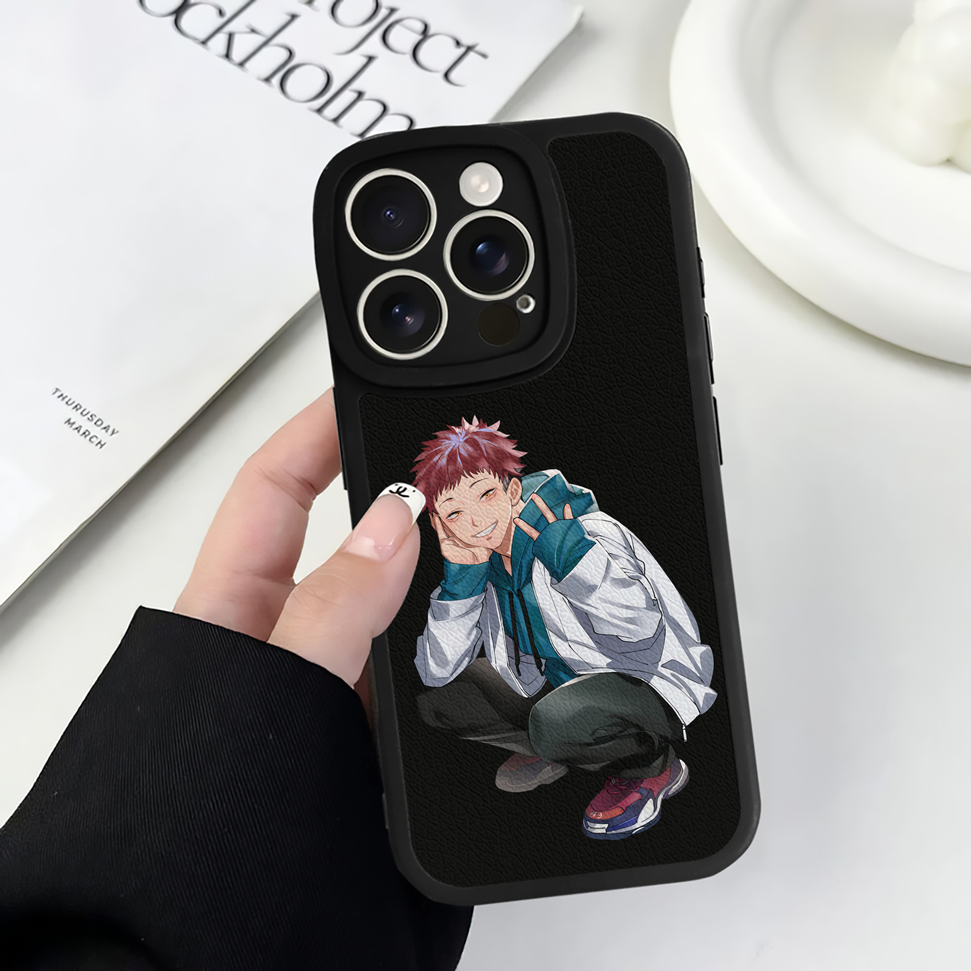 （画像用） 呪術廻戦 Jujutsu Kaisen 【iPhone 16シリーズ対応】シリコンスマホケース（レザー調） 材質：シリコン